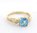 Blue Topaz & Diamond Ring 10K Yellow