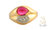Simulated Ruby & Diamond Ring 14KY