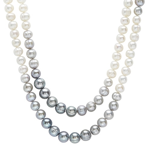 Honora Grey/White Ombre Pearl Necklace