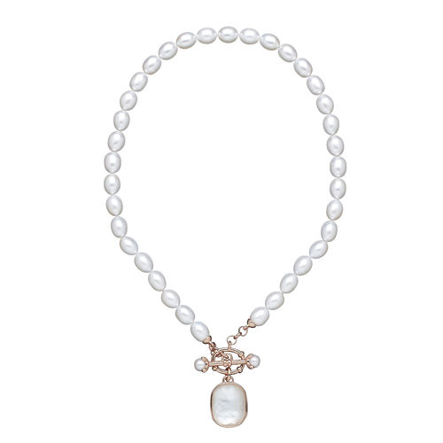 Honora Pearl and Crystal Toggle Necklace