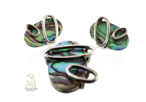Sterling Silver Abalone Set