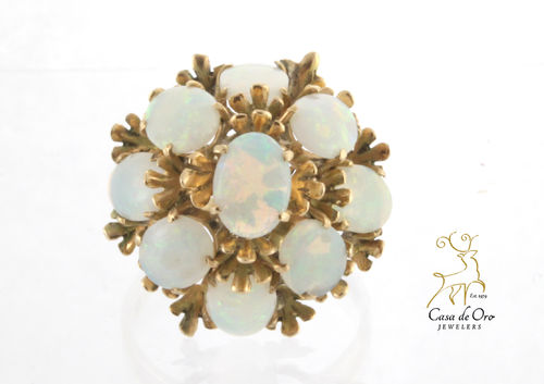 Opal Cluster Ring 14K Yellow