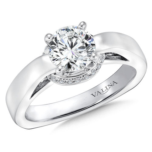 Valina Solitaire mounting .08ctw, 1.0ct. round center.