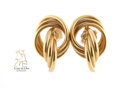 Gold Knot Earrings 14K Yellow