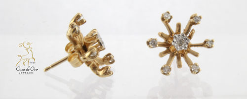 Diamond Earrings w/ Jackets 14K Yellow