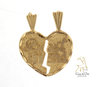 Gold Best Friend Split Heart Charm 14K