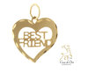 Gold Best Friend Heart Charm 14K Yellow