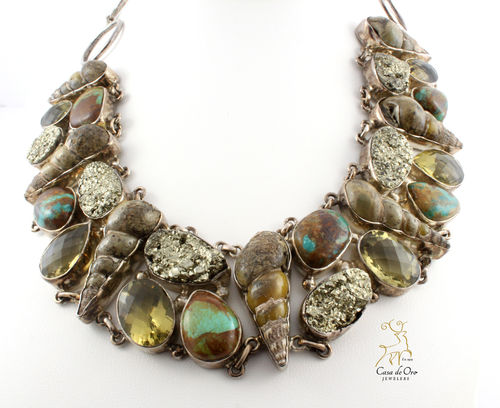 Multi Mineral & Fossil Necklace