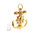 Gold Anchor & Crucifix Pendant 14KY