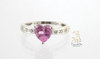 Pink (CZ) & Diamond Heart Ring 10KW