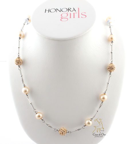 Honora Girls Pearl Necklace Sterling