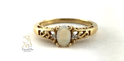 Simulated Opal 10K Yellow Ring
