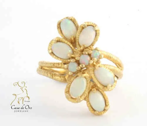 Opal Cluster Ring 14K Yellow