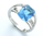 Blue Topaz & Diamond Ring 14K White