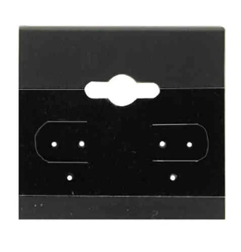Earring Cards - Black - 1.5"x1.5" - 100pc