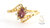 Garnet & Diamond Ring 14K Yellow