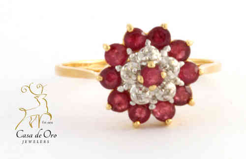 Ruby & Diamond Ring 14K Yellow