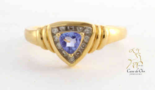Tanzanite & Diamond Ring 14K Yellow
