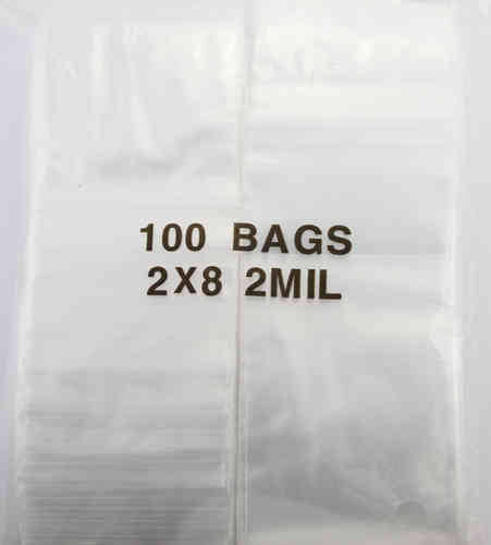 Plastic Zip Lock Bags - 2x8 - 1000pc