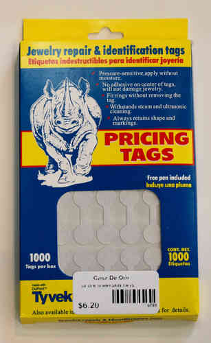 Price Tags - Silver Dumbell - 1000pc