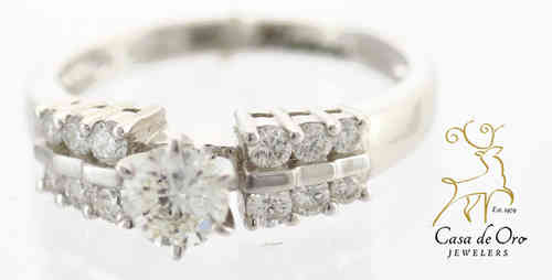 Diamond Engagement Ring 14K White