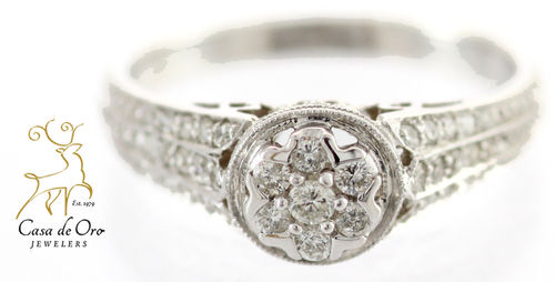 Diamond Engagement Ring 14K White Gold