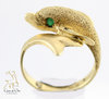 Emerald Dolphin Ring 14K Yellow