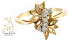 Diamond Floral Top Ring 14K Yellow