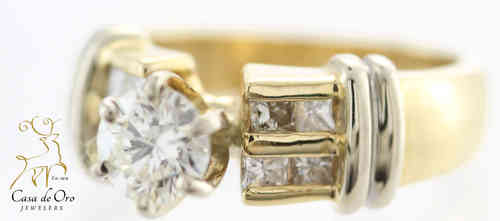 Diamond Engagement Ring 14K Two-Tone