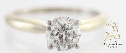 Diamond Engagement Ring 14KW & Platinum