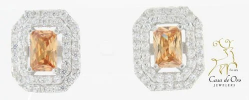 SterlingSilver Earringsw/SimulatedTopaz/CZ