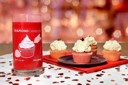 Cupids Cupcake Diamond Candle