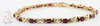Garnet & Diamond Bracelet 14K Yellow