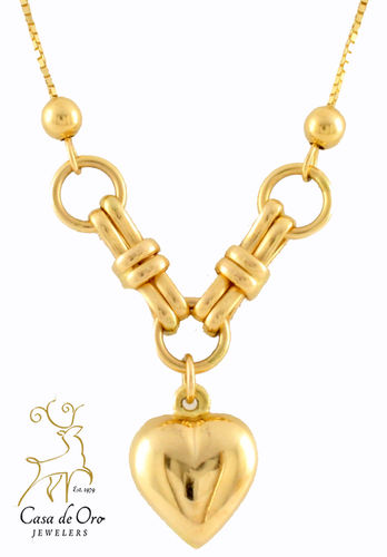 Gold Heart Necklace 14K Yellow