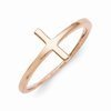 Rose Gold-plated Sideways Cross Ring