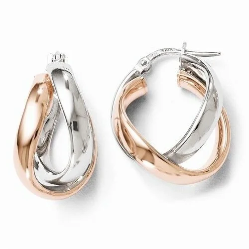 Rose Gold-plated Double Hoop Earrings