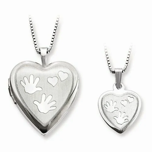 Hand and Hearts Locket & Pendant Set