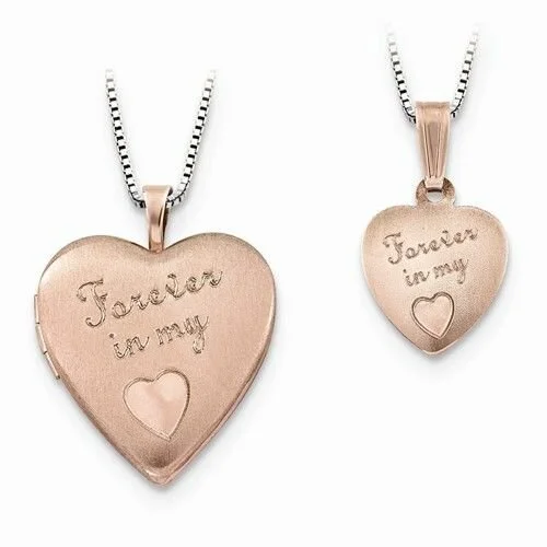 Rose Gold Forever in My Heart Locket Set