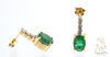 Emerald & Diamond Earrings 14K Yellow