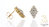 Diamond Cluster Earrings 10K Yellow