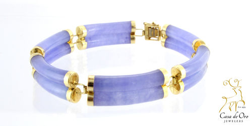 Jade (Lavender) Bracelet 14K Yellow