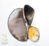 Oyster, Amber & Opal Ring Sterling