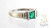 Emerald (Lab Grown) & Diamond Ring 14KW
