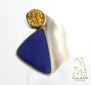 Sterling Lapis and Druzy Ring