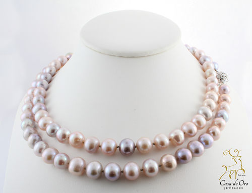 Natural Mauve Freshwater Pearls 14KW
