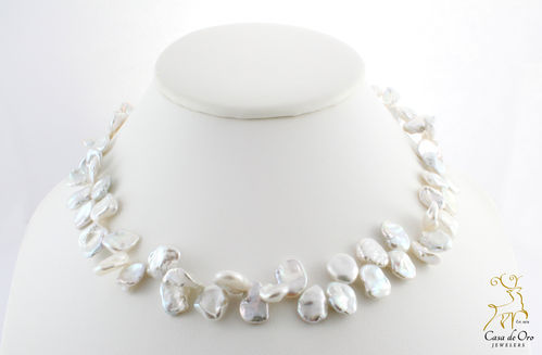 Freshwater White Keshi Pearls 14KY