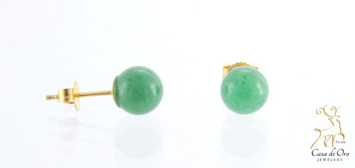 Jade Earrings 14K Yellow