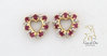 Ruby & Diamond Heart Earrings 10K Yellow