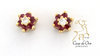 Ruby & Diamond Earrings 14K Yellow