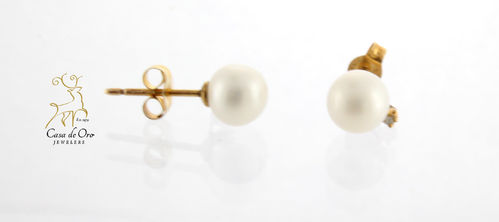 Pearl & Diamond Earrings 10 Yellow